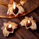3 Pieces Brass Lotus Flower Oil Diya Lamp Festival Decoration